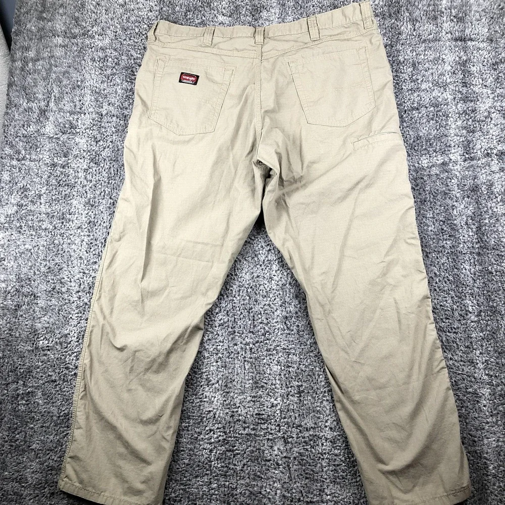 Wrangler RIGGS Workwear Pants Mens 42x30 Beige Cotton Ripstop‎ Khakis Utility